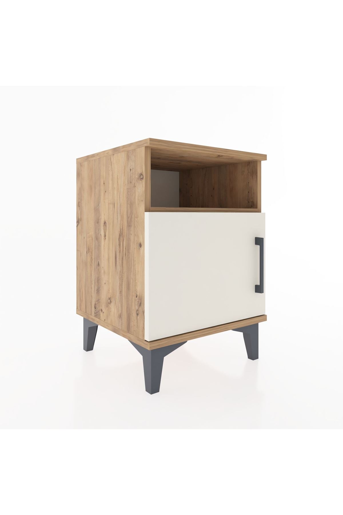 Hyperion Komodin Tek Raflı Tek Kapaklı 44x44x64 Çam-Aytaşı