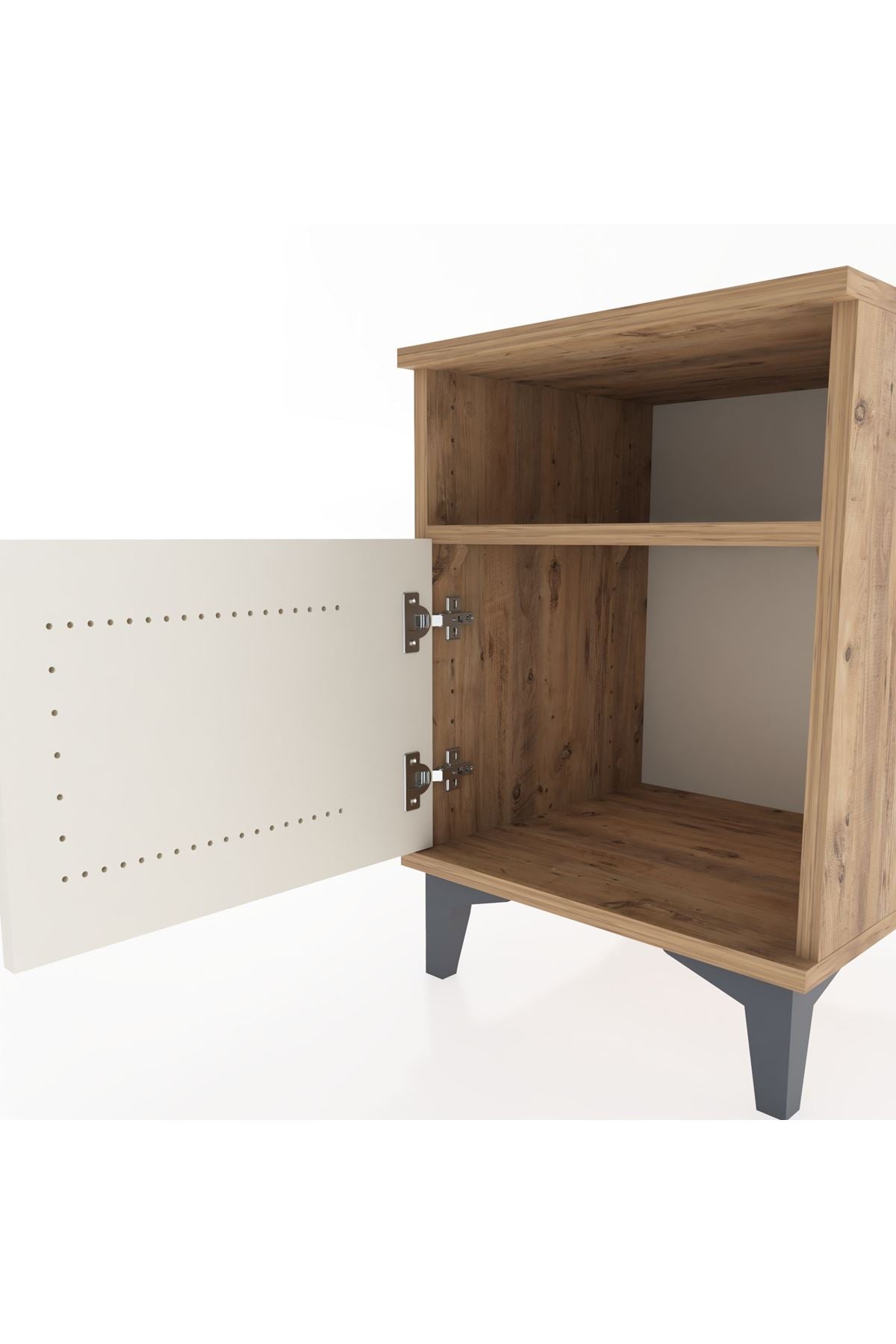 Hyperion Komodin Tek Raflı Tek Kapaklı 44x44x64 Çam-Aytaşı