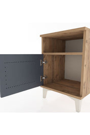 Hyperion Komodin Tek Raflı Tek Kapaklı 44x44x64 Çam-Antrasit