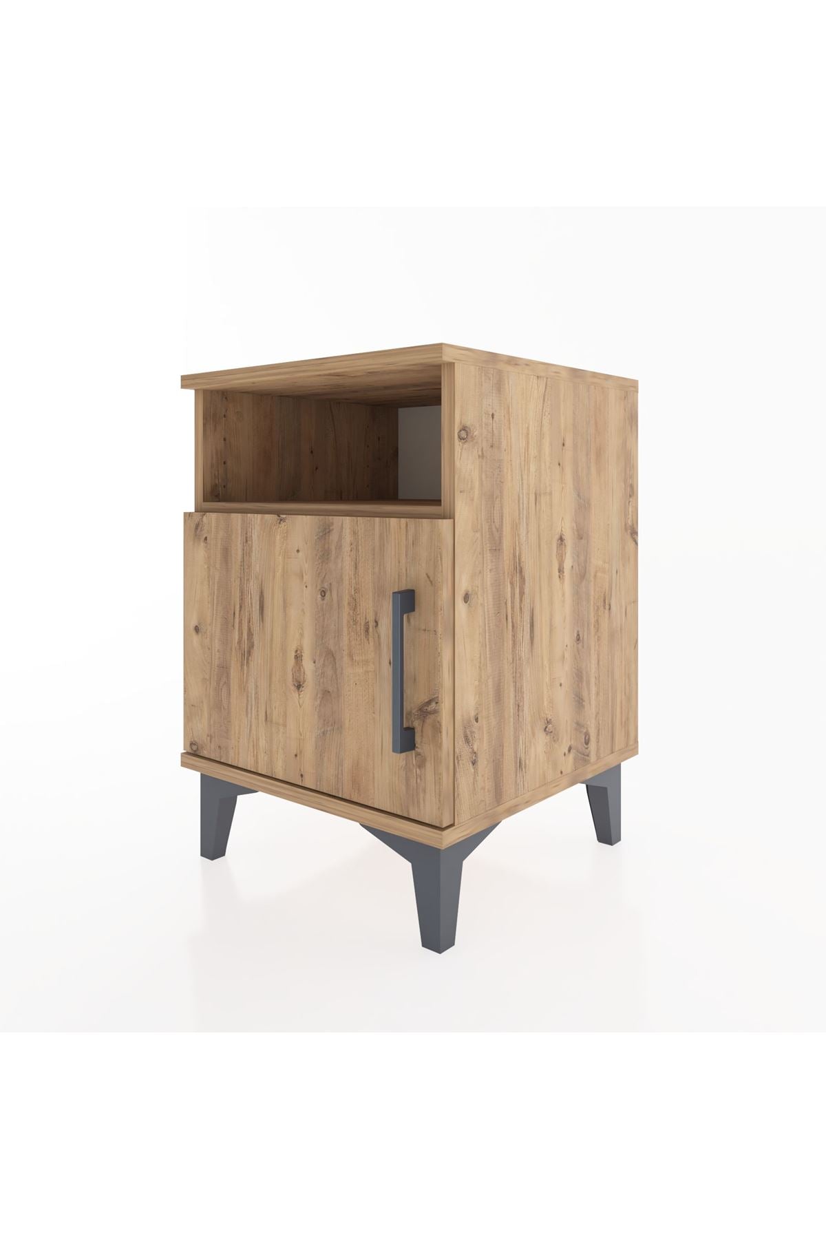 Hyperion Komodin Tek Raflı Tek Kapaklı 44x44x64 Çam-Çam