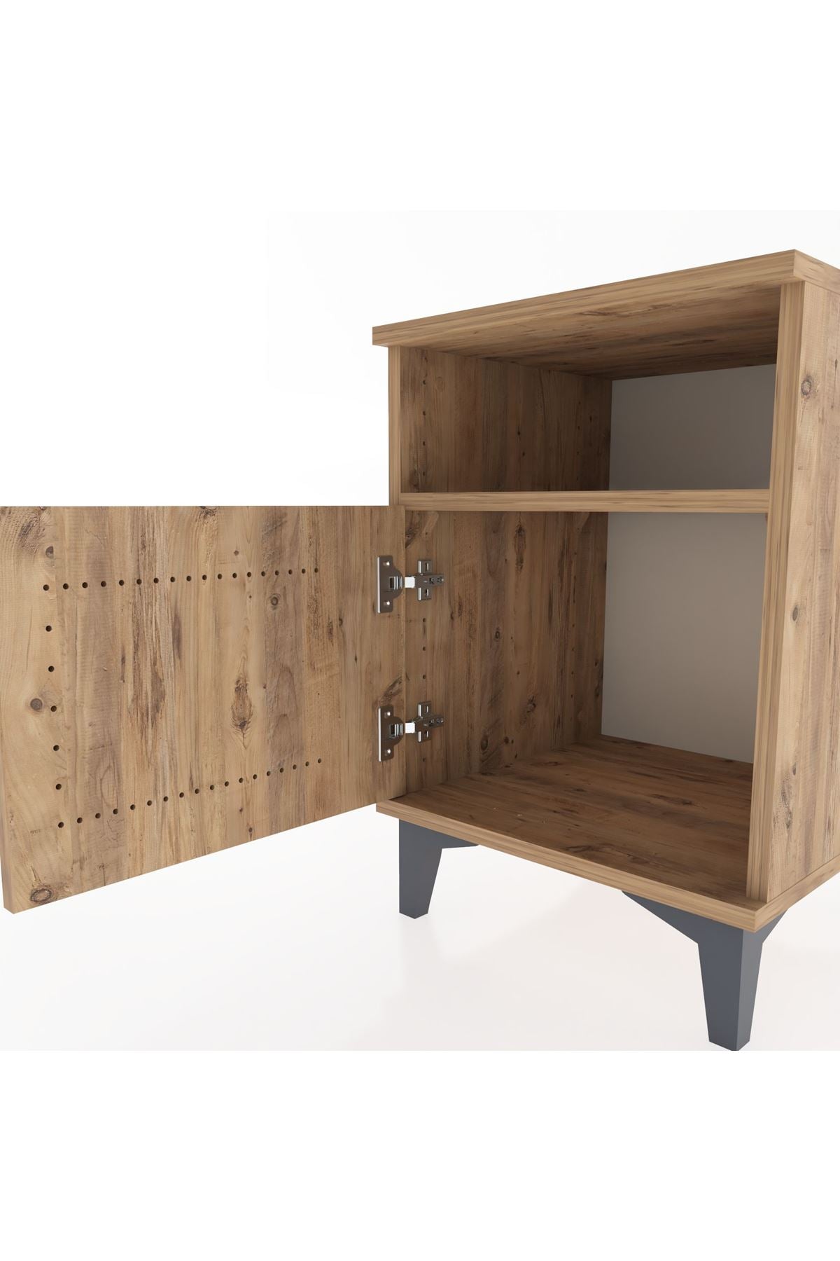 Hyperion Komodin Tek Raflı Tek Kapaklı 44x44x64 Çam-Çam