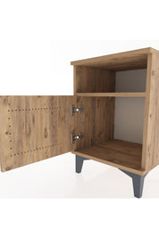 Hyperion Komodin Tek Raflı Tek Kapaklı 44x44x64 Çam-Çam