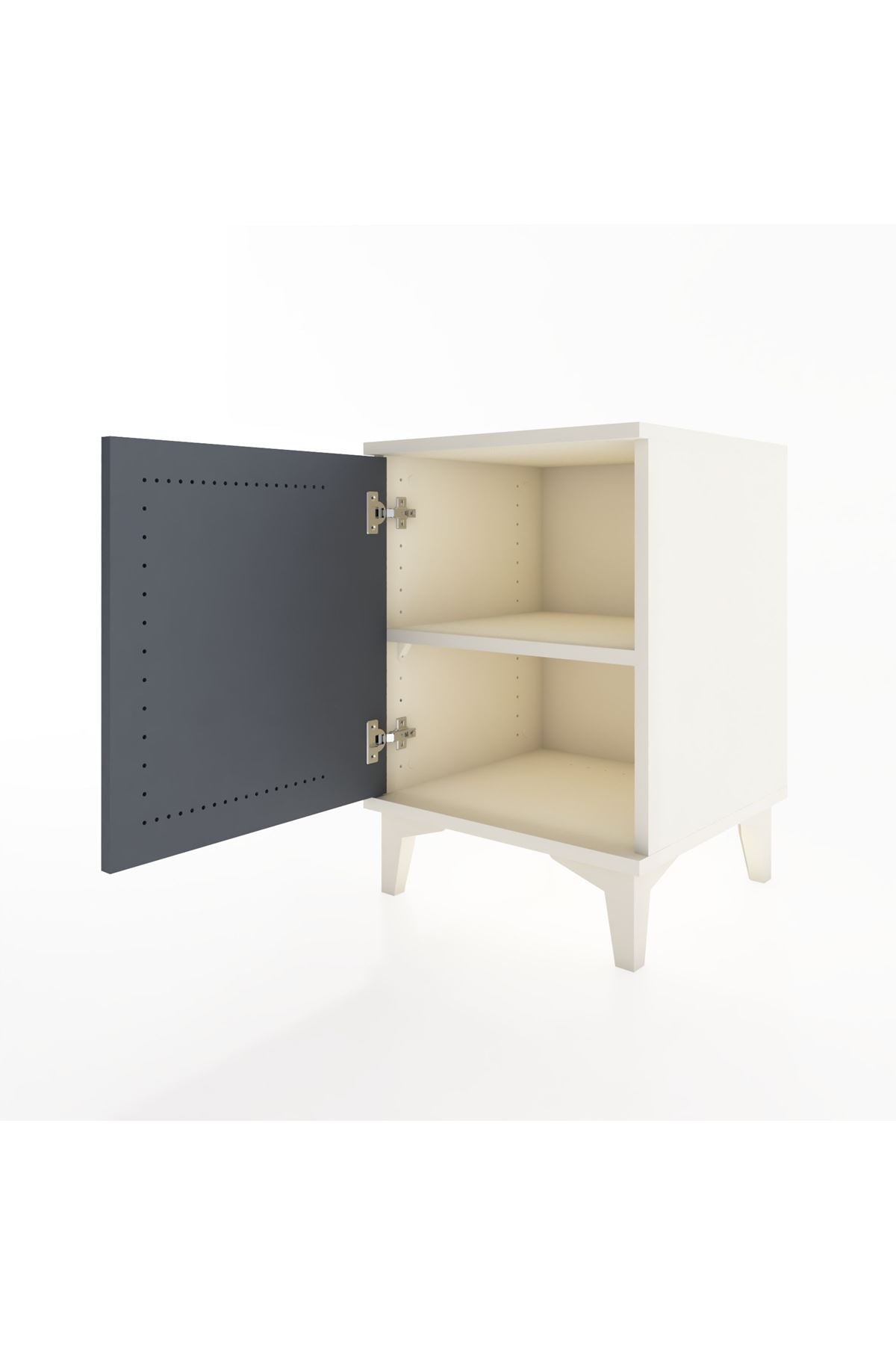 Hyperion Komodin Tek Raflı Tek Kapaklı 44x44x64 Aytaşı-Antrasit