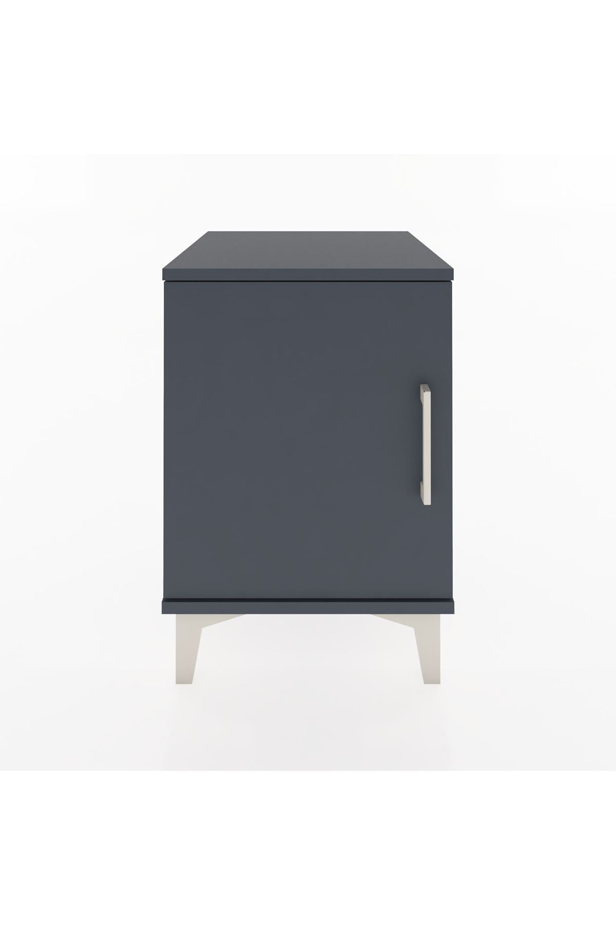 Hyperion Komodin Tek Raflı Tek Kapaklı 44x44x64 Antrasit-Antrasit