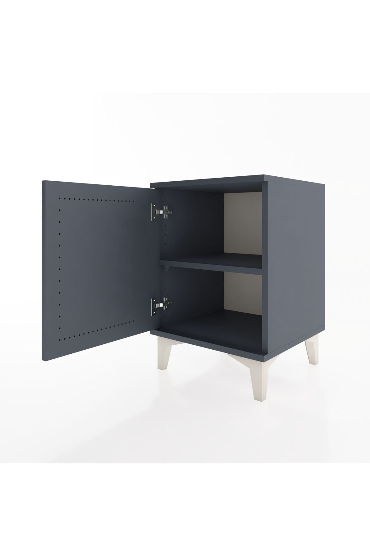 Hyperion Komodin Tek Raflı Tek Kapaklı 44x44x64 Antrasit-Antrasit