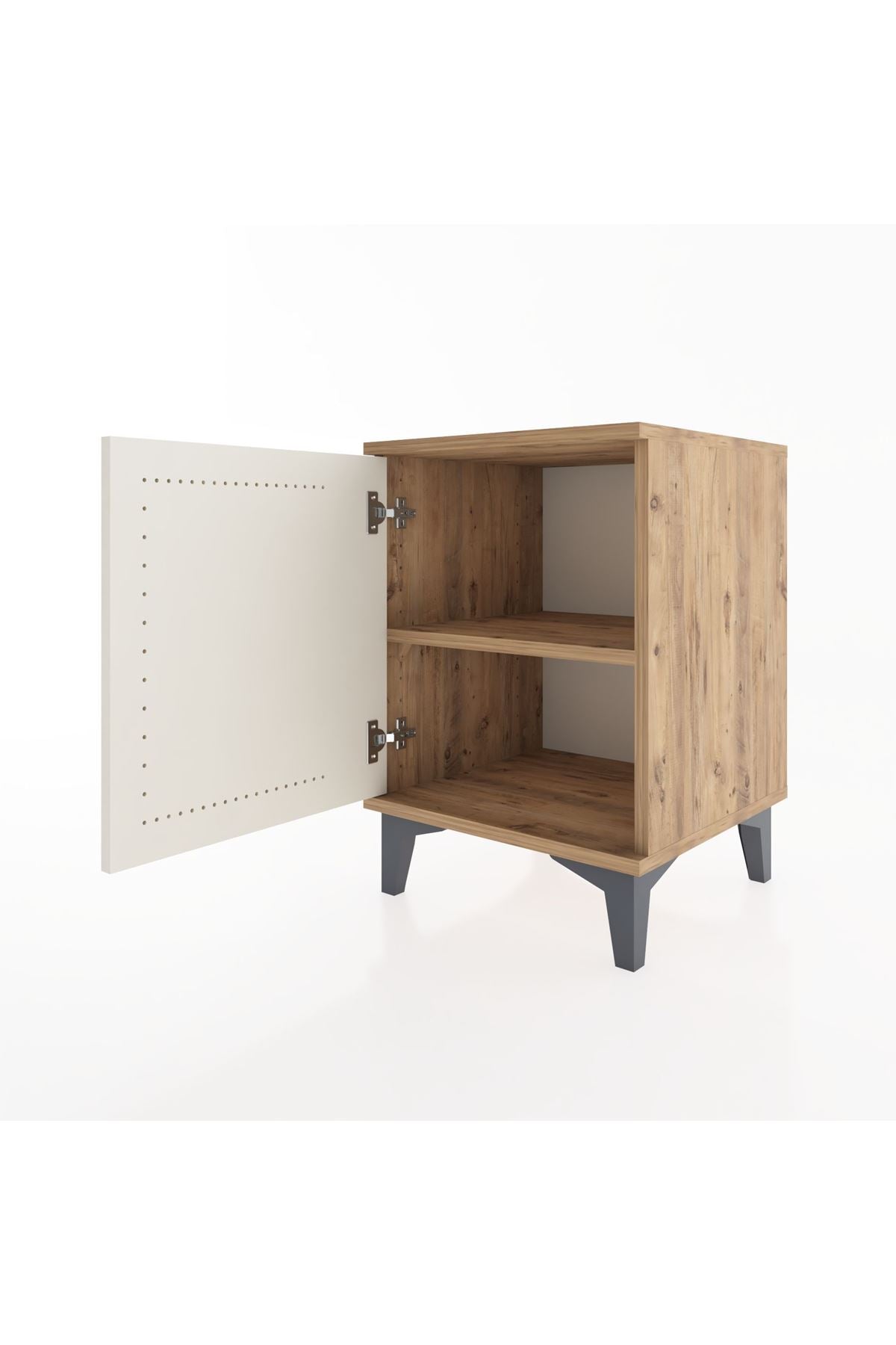 Hyperion Komodin Tek Raflı Tek Kapaklı 44x44x64 Çam-Aytaşı