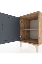 Hyperion Komodin Tek Raflı Tek Kapaklı 44x44x64 Çam-Antrasit