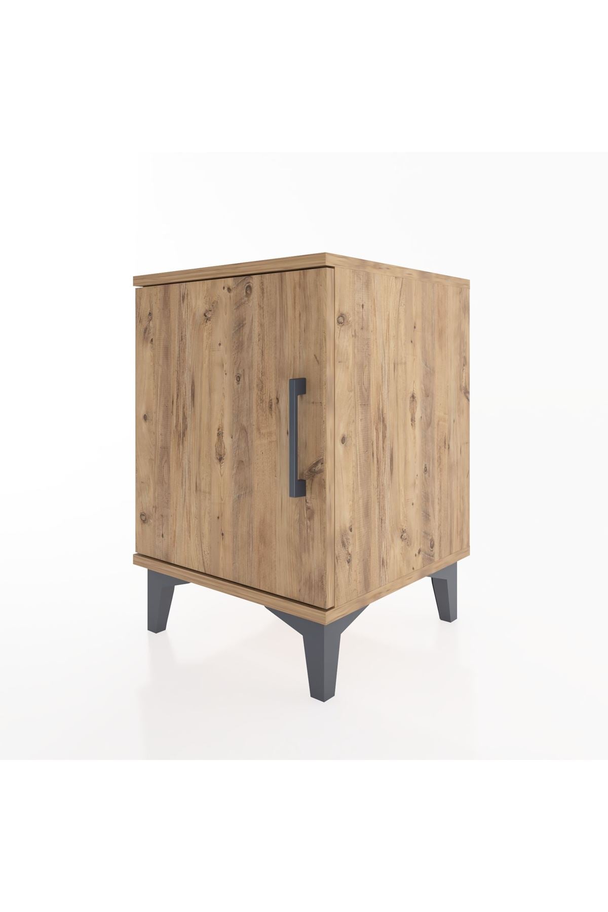 Hyperion Komodin Tek Raflı Tek Kapaklı 44x44x64 Çam-Çam