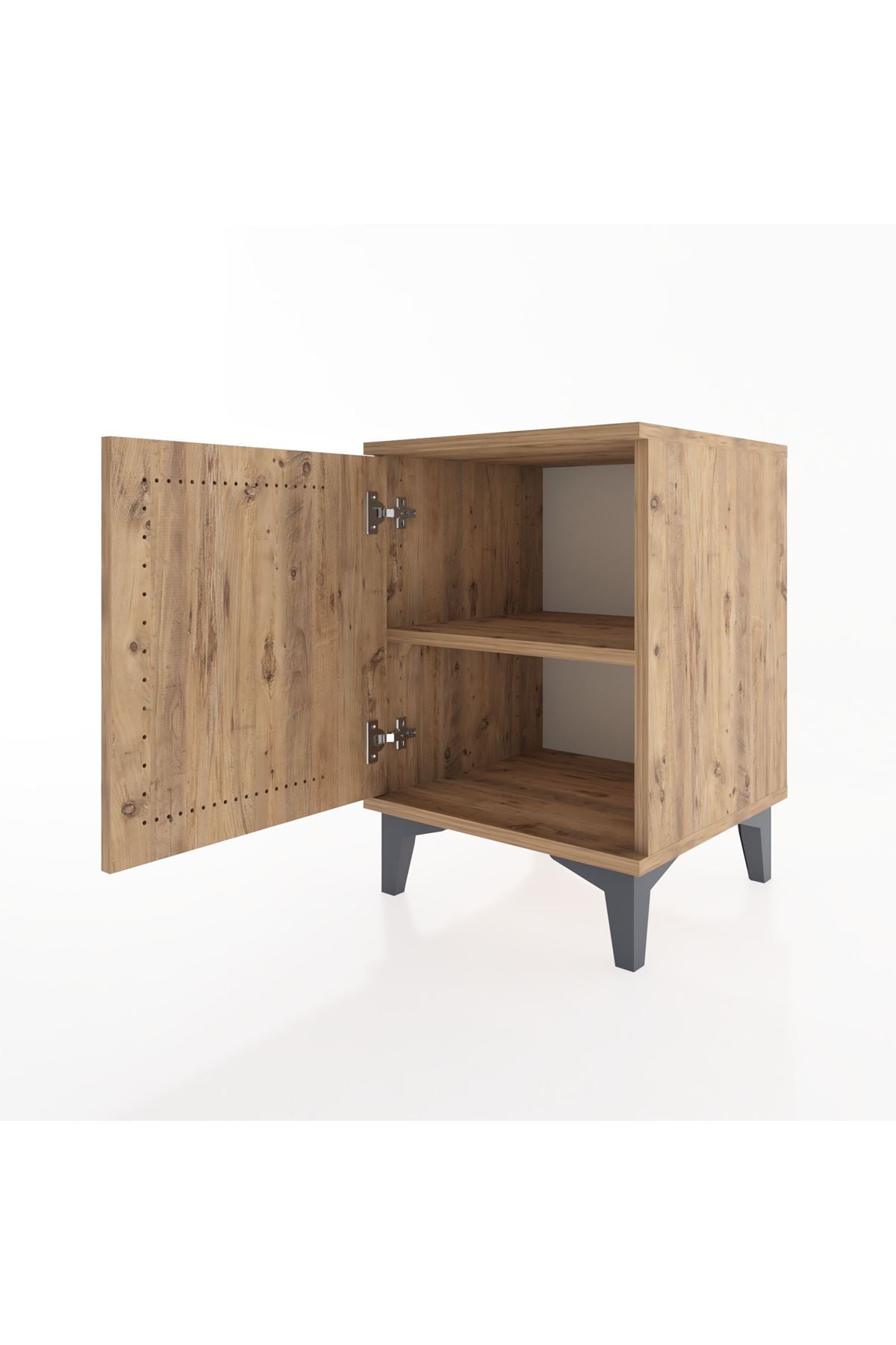 Hyperion Komodin Tek Raflı Tek Kapaklı 44x44x64 Çam-Çam