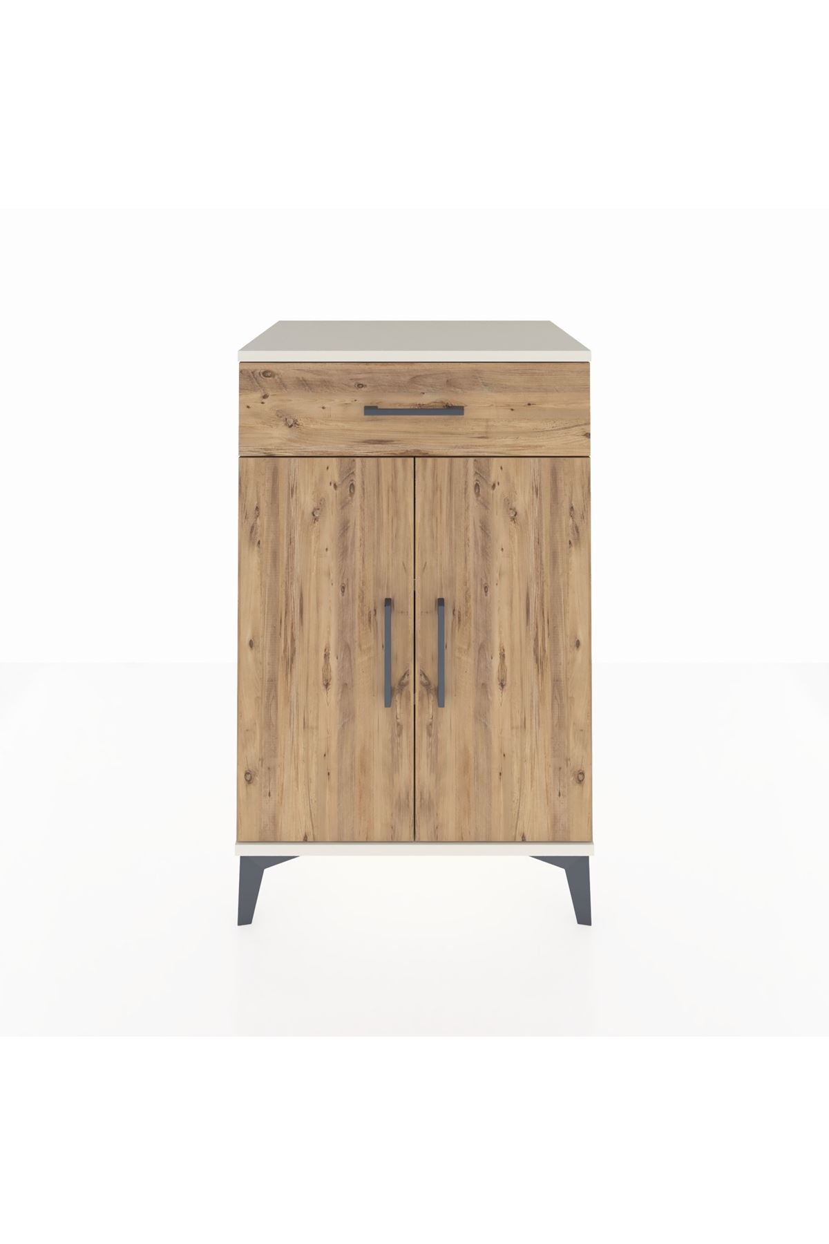 Hyperion Komodin 2 Raflı Tek Çekmeceli 2 Kapaklı 60x44x96 Aytaşı-Çam