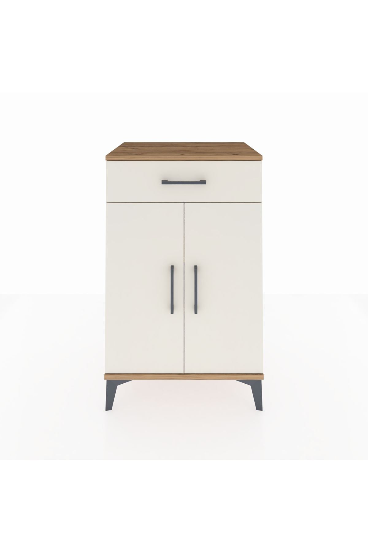 Hyperion Komodin 2 Raflı Tek Çekmeceli 2 Kapaklı 60x44x96 Çam-Aytaşı