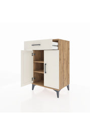 Hyperion Komodin 2 Raflı Tek Çekmeceli 2 Kapaklı 60x44x96 Çam-Aytaşı