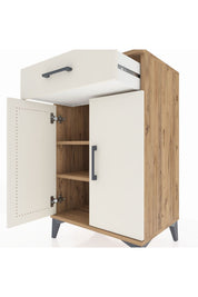Hyperion Komodin 2 Raflı Tek Çekmeceli 2 Kapaklı 60x44x96 Çam-Aytaşı