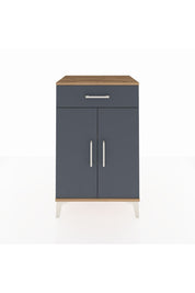 Hyperion Komodin 2 Raflı Tek Çekmeceli 2 Kapaklı 60x44x96 Çam-Antrasit
