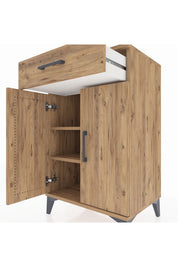 Hyperion Komodin 2 Raflı Tek Çekmeceli 2 Kapaklı 60x44x96 Çam-Çam