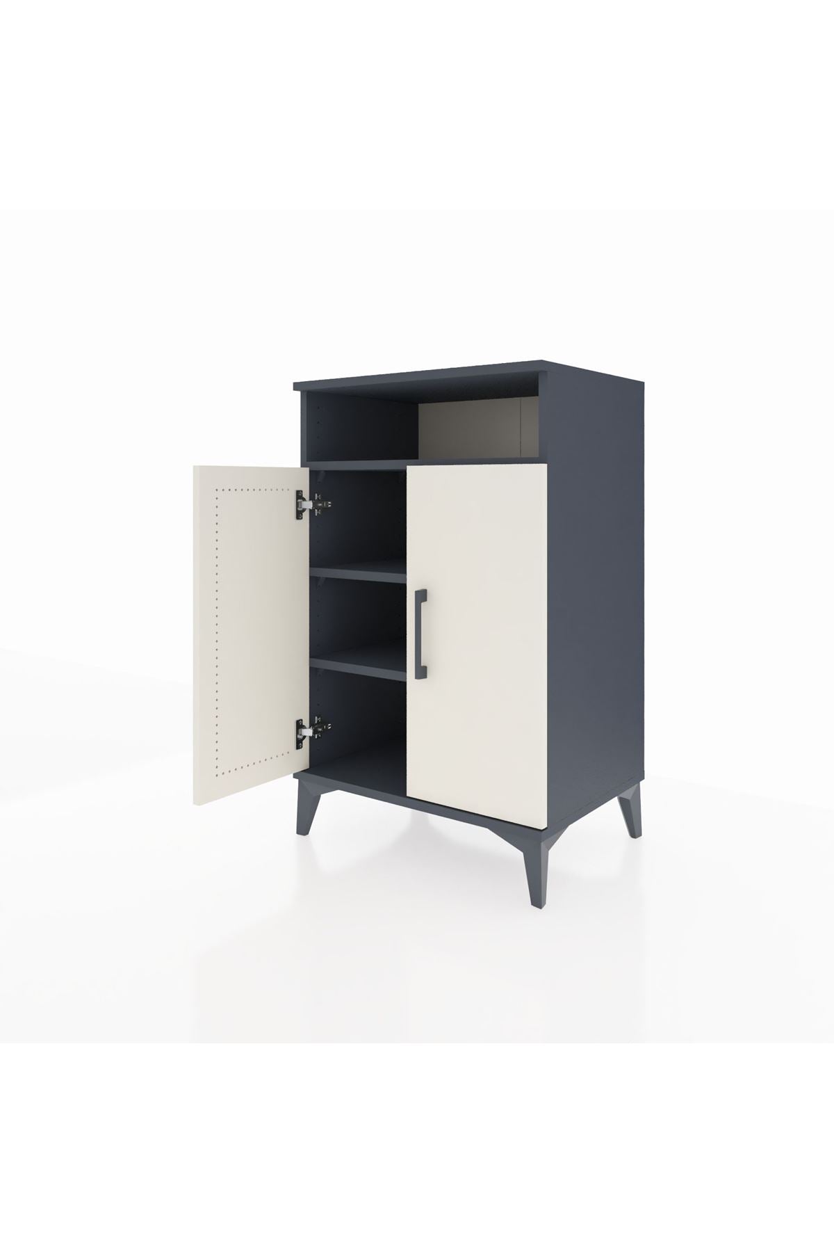 Hyperion Komodin 3 Raflı 2 Kapaklı 60x44x96 Antrasit-Aytaşı