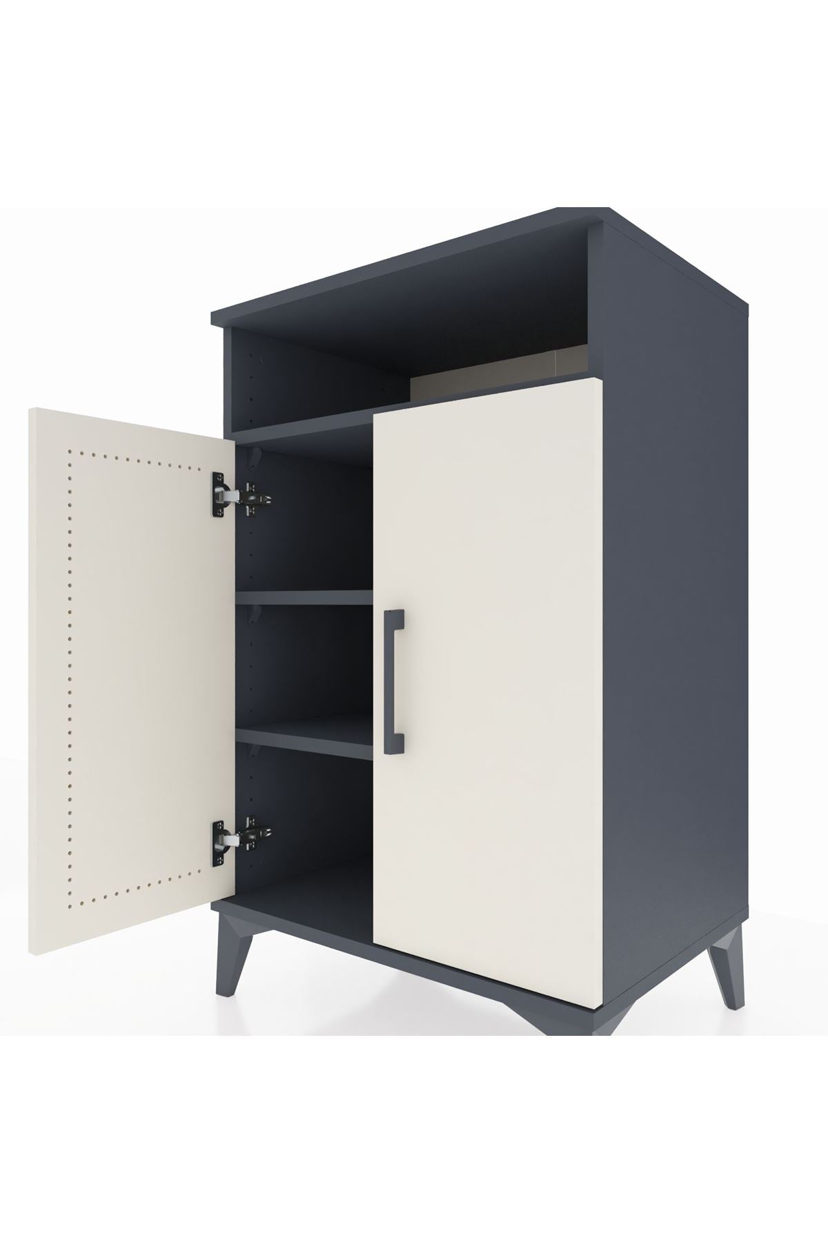 Hyperion Komodin 3 Raflı 2 Kapaklı 60x44x96 Antrasit-Aytaşı