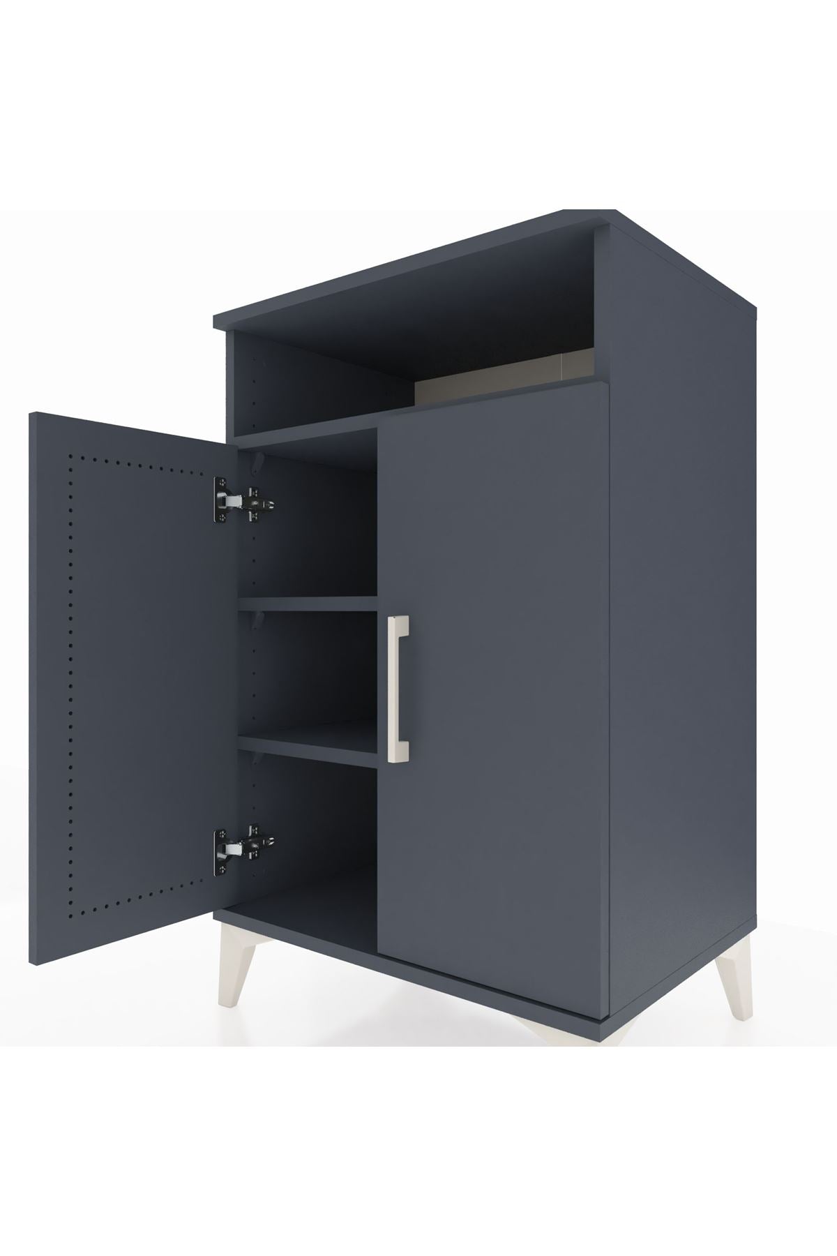 Hyperion Komodin 3 Raflı 2 Kapaklı 60x44x96 Antrasit-Antrasit