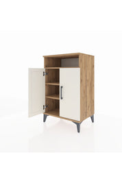 Hyperion Komodin 3 Raflı 2 Kapaklı 60x44x96 Çam-Aytaşı