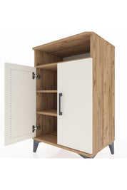 Hyperion Komodin 3 Raflı 2 Kapaklı 60x44x96 Çam-Aytaşı