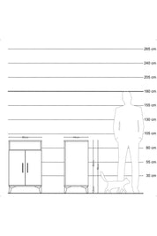Hyperion Komodin 3 Raflı 2 Kapaklı 60x44x96 Çam-Aytaşı