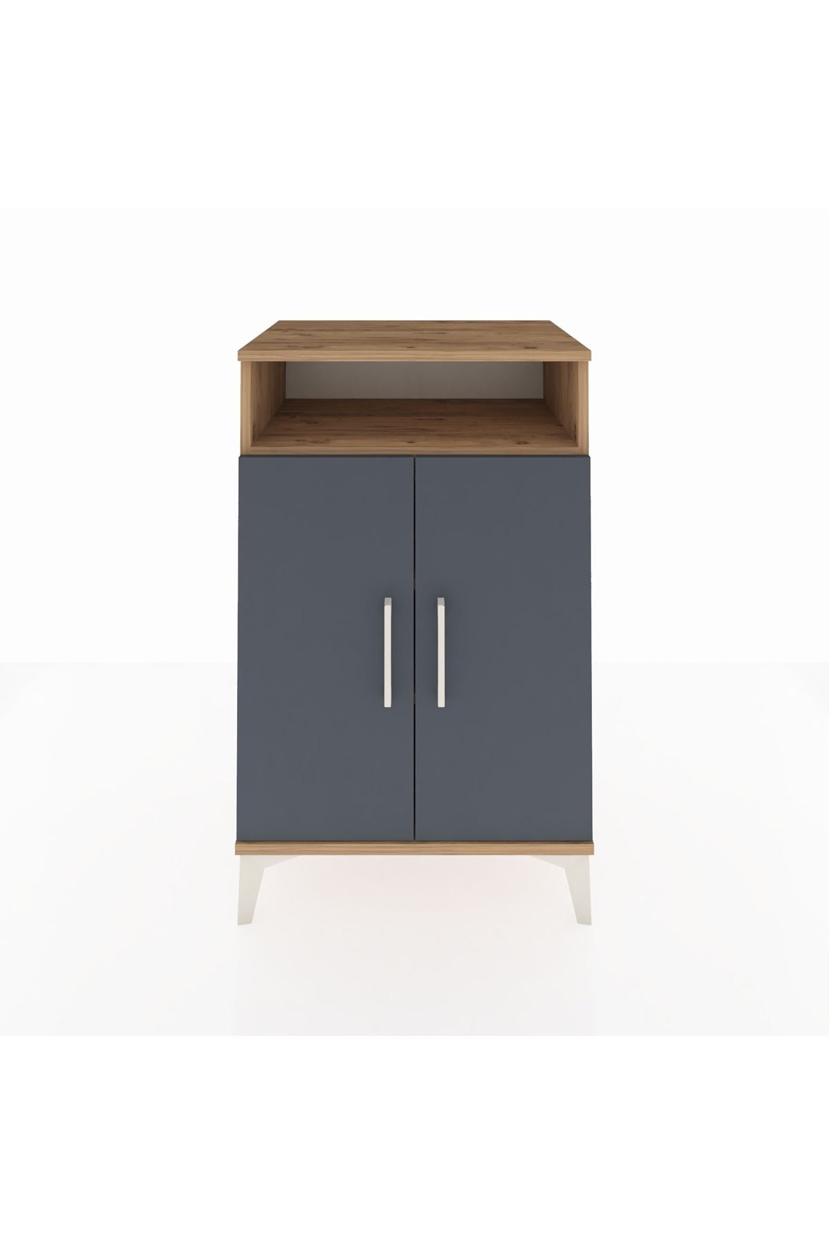 Hyperion Komodin 3 Raflı 2 Kapaklı 60x44x96 Çam-Antrasit