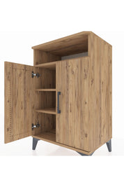 Hyperion Komodin 3 Raflı 2 Kapaklı 60x44x96 Çam-Çam