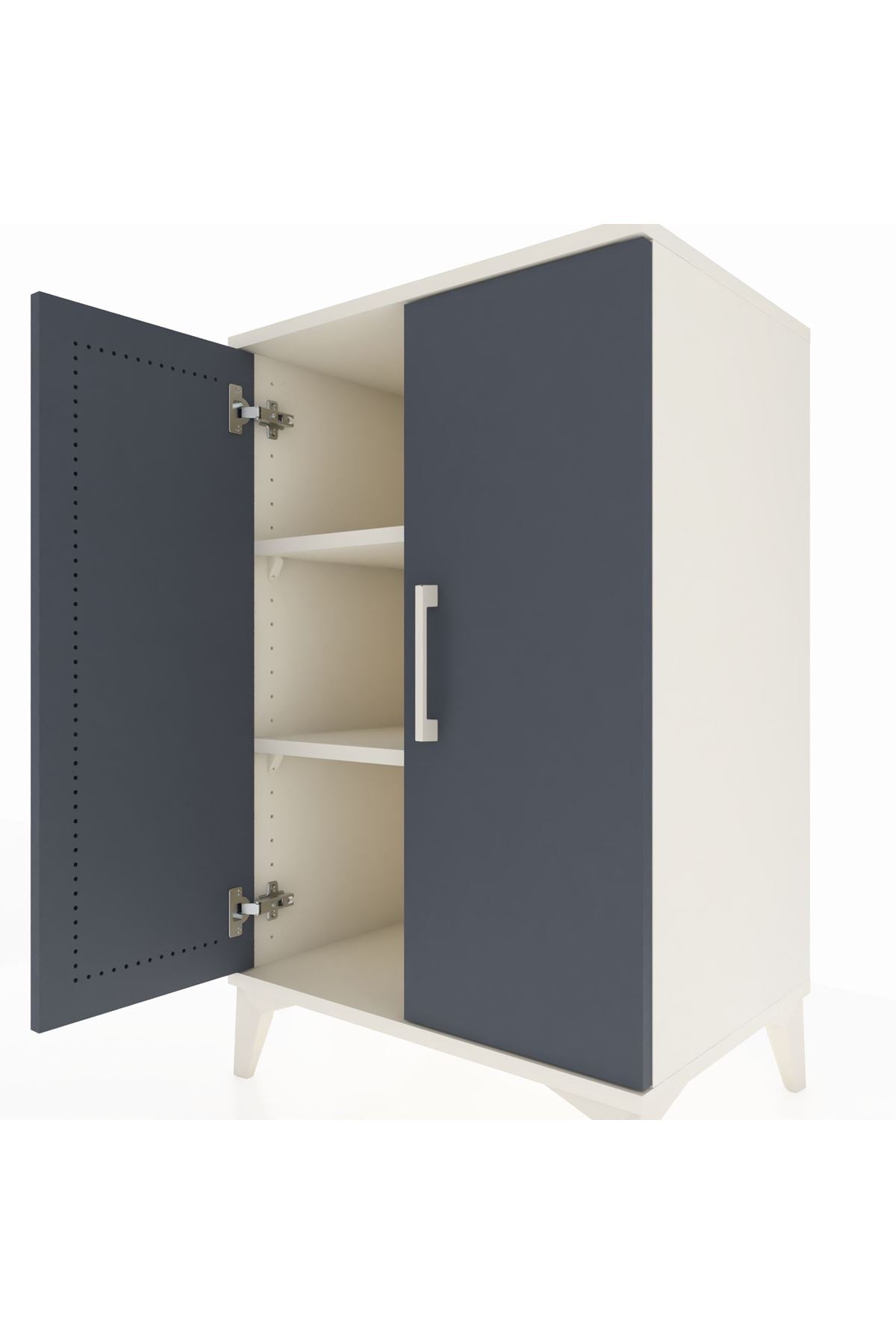 Hyperion Komodin 2 Raflı 2 Kapaklı 60x44x96 Aytaşı-Antrasit