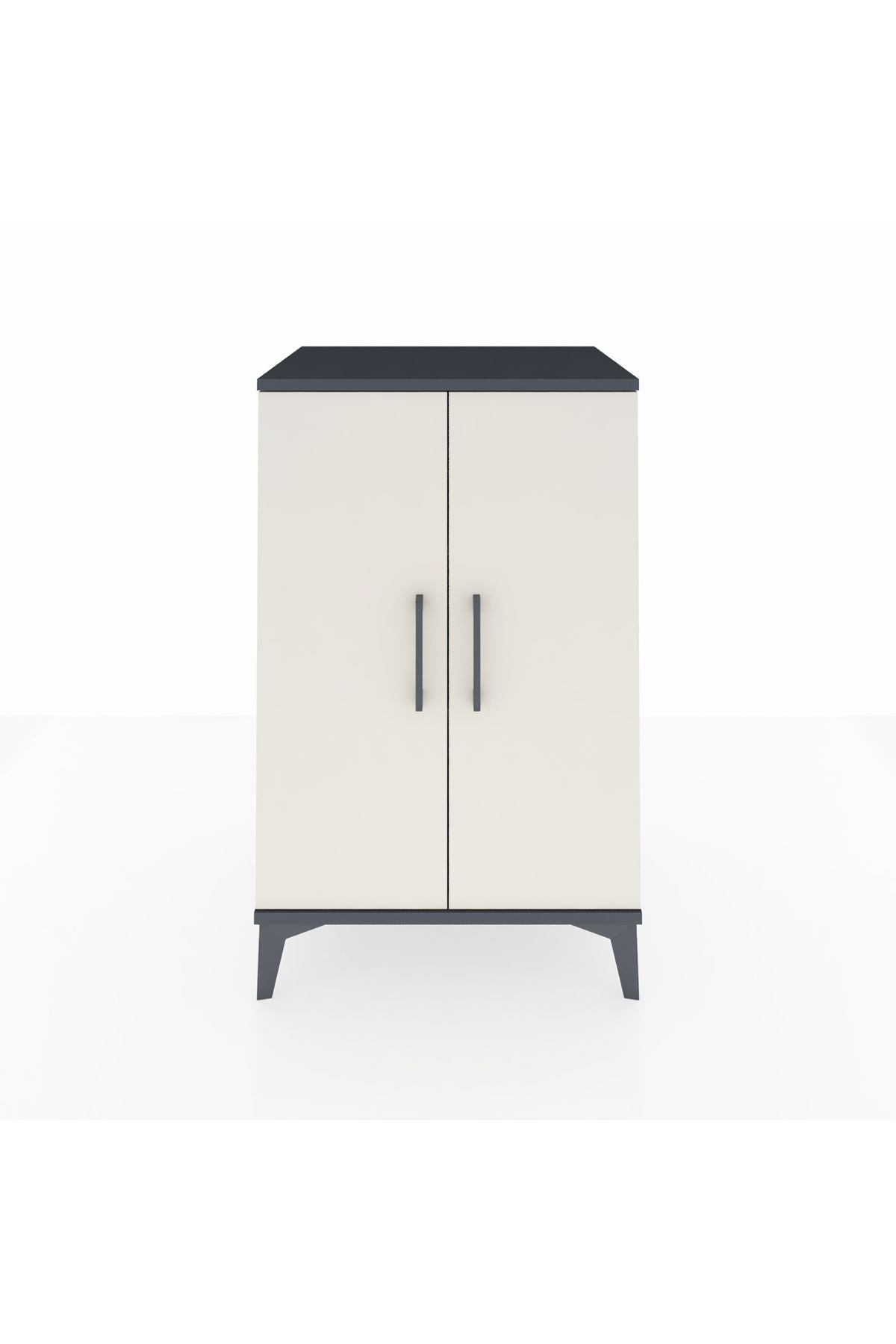 Hyperion Komodin 2 Raflı 2 Kapaklı 60x44x96 Antrasit-Aytaşı