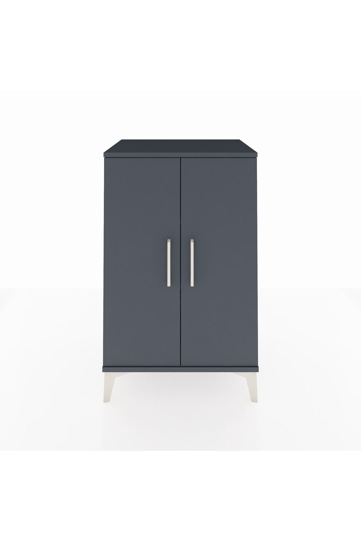 Hyperion Komodin 2 Raflı 2 Kapaklı 60x44x96 Antrasit-Antrasit