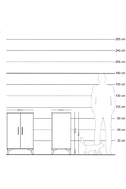 Hyperion Komodin 2 Raflı 2 Kapaklı 60x44x96 Antrasit-Antrasit