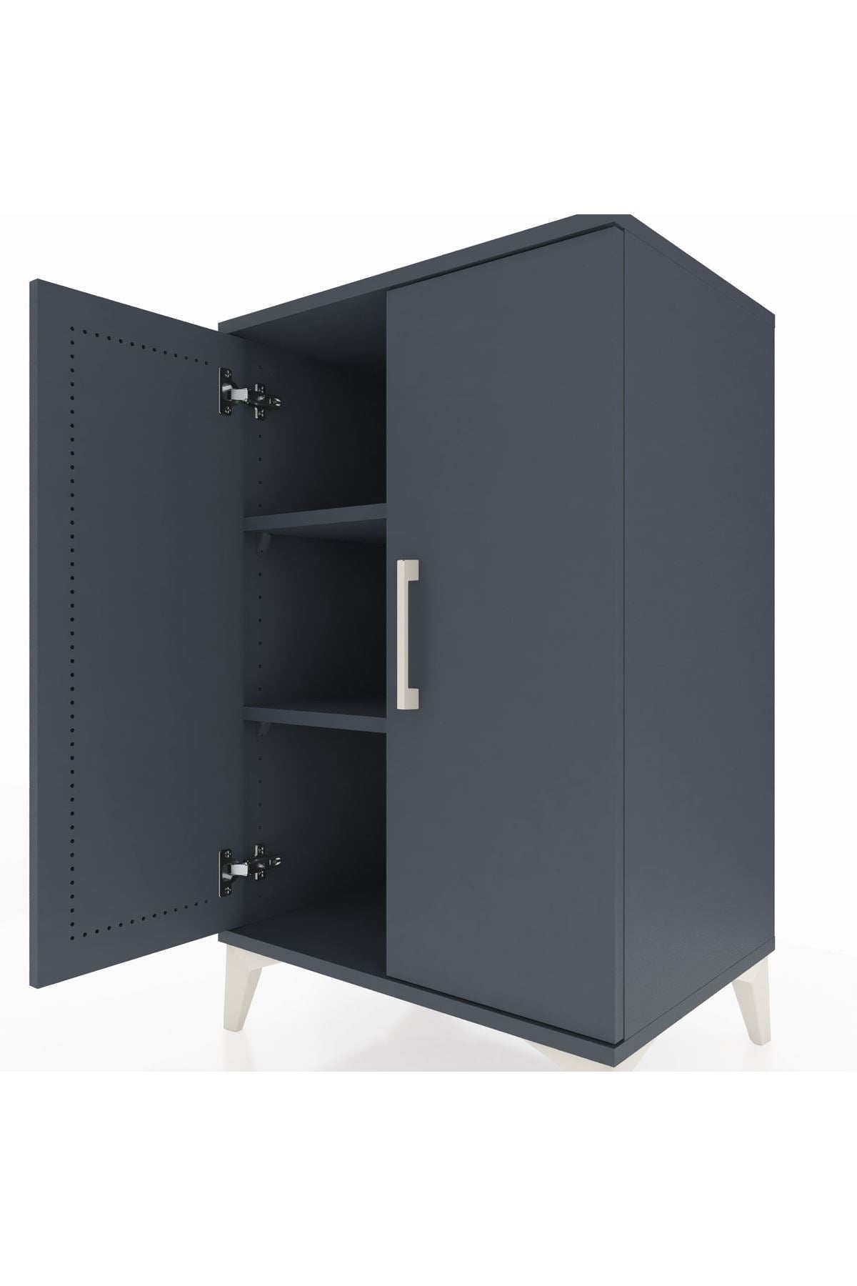 Hyperion Komodin 2 Raflı 2 Kapaklı 60x44x96 Antrasit-Antrasit