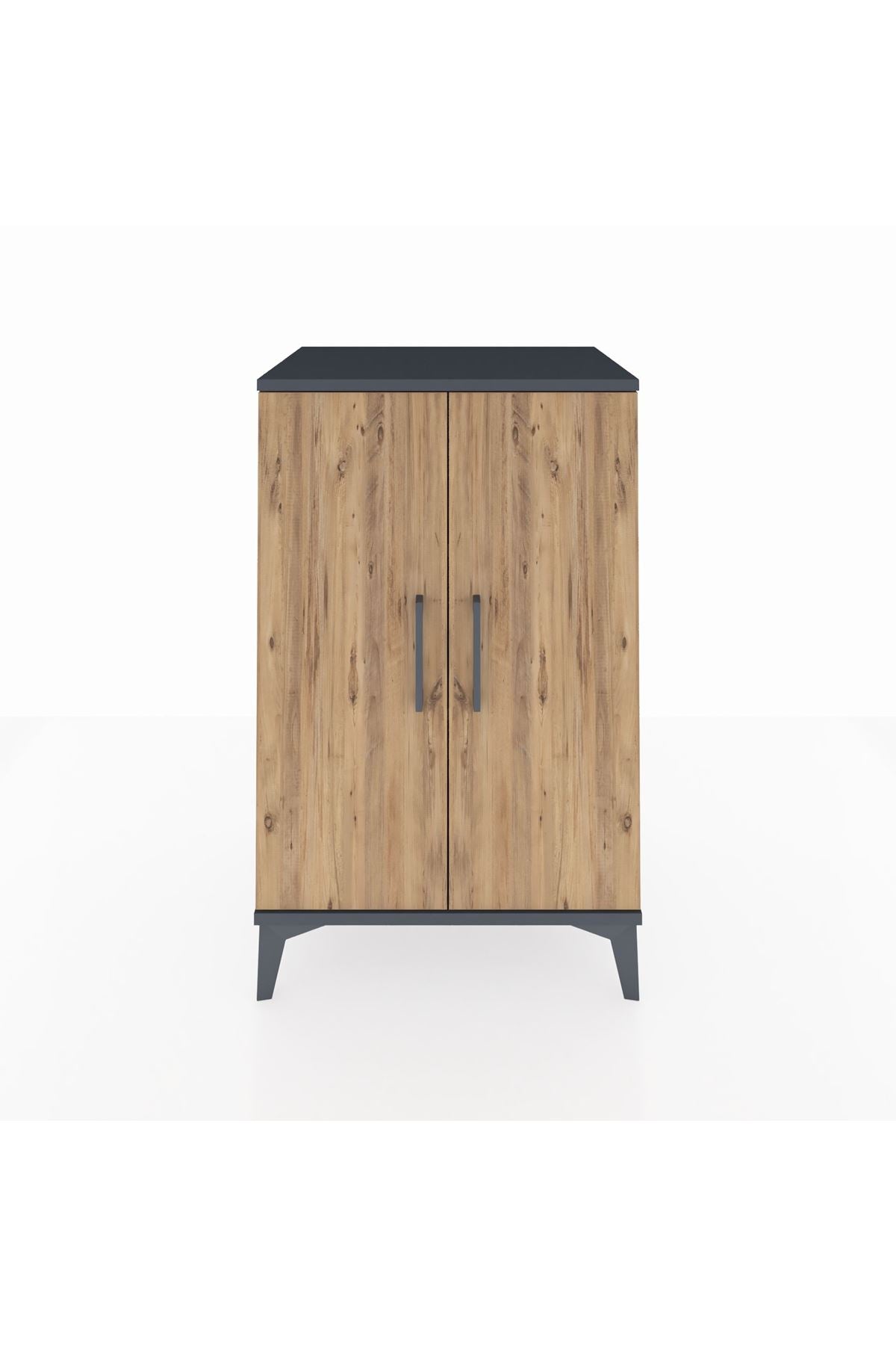 Hyperion Komodin 2 Raflı 2 Kapaklı 60x44x96 Antrasit-Çam