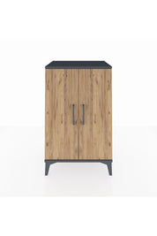 Hyperion Komodin 2 Raflı 2 Kapaklı 60x44x96 Antrasit-Çam