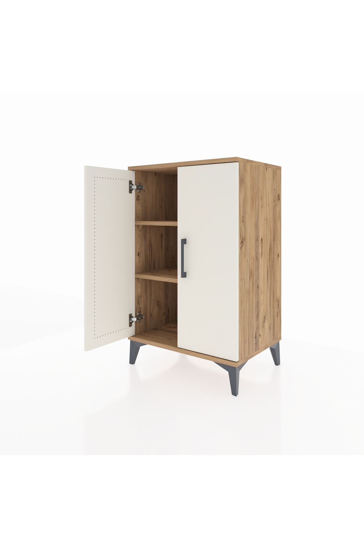 Hyperion Komodin 2 Raflı 2 Kapaklı 60x44x96 Çam-Aytaşı