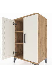 Hyperion Komodin 2 Raflı 2 Kapaklı 60x44x96 Çam-Aytaşı