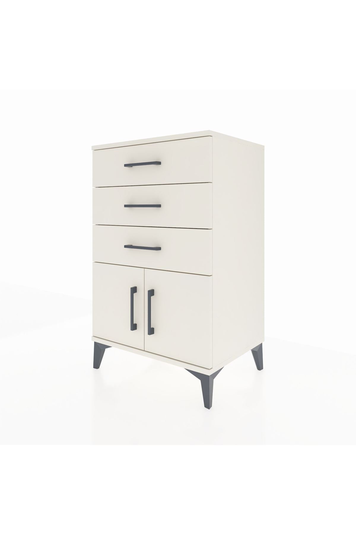 Hyperion Komodin 3 Çekmeceli 2 Kapaklı 60x44x96 Aytaşı-Aytaşı