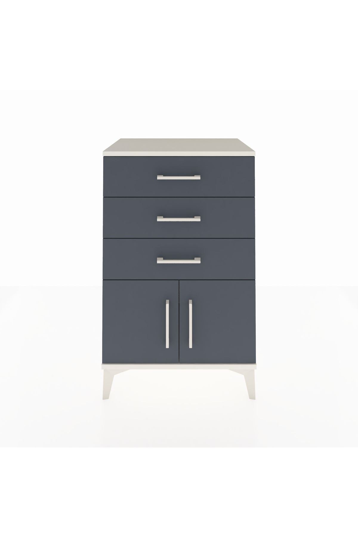 Hyperion Komodin 3 Çekmeceli 2 Kapaklı 60x44x96 Aytaşı-Antrasit