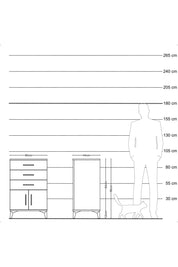 Hyperion Komodin 3 Çekmeceli 2 Kapaklı 60x44x96 Aytaşı-Antrasit