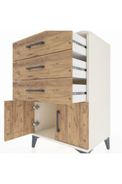 Hyperion Komodin 3 Çekmeceli 2 Kapaklı 60x44x96 Aytaşı-Çam
