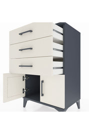 Hyperion Komodin 3 Çekmeceli 2 Kapaklı 60x44x96 Antrasit-Aytaşı