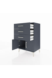 Hyperion Komodin 3 Çekmeceli 2 Kapaklı 60x44x96 Antrasit-Antrasit