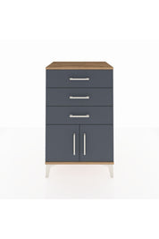 Hyperion Komodin 3 Çekmeceli 2 Kapaklı 60x44x96 Çam-Antrasit
