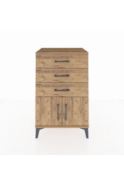 Hyperion Komodin 3 Çekmeceli 2 Kapaklı 60x44x96 Çam-Çam