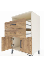 Hyperion Komodin Tek Raflı 2 Çekmeceli 2 Kapaklı 60x44x96 Aytaşı-Çam