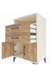 Hyperion Komodin Tek Raflı 2 Çekmeceli 2 Kapaklı 60x44x96 - S47M025V3B