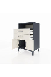 Hyperion Komodin Tek Raflı 2 Çekmeceli 2 Kapaklı 60x44x96 Antrasit-Aytaşı