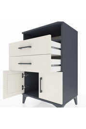 Hyperion Komodin Tek Raflı 2 Çekmeceli 2 Kapaklı 60x44x96 Antrasit-Aytaşı