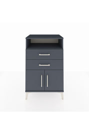 Hyperion Komodin Tek Raflı 2 Çekmeceli 2 Kapaklı 60x44x96 Antrasit-Antrasit