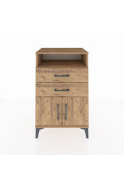 Hyperion Komodin Tek Raflı 2 Çekmeceli 2 Kapaklı 60x44x96 Çam-Çam